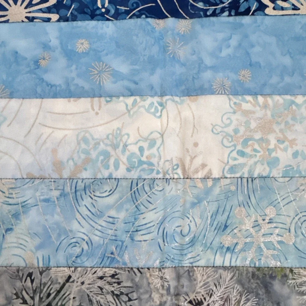 Hand Made Quilted Table Runner Topper Mat ~Multi color Batiks ~20.5x 50